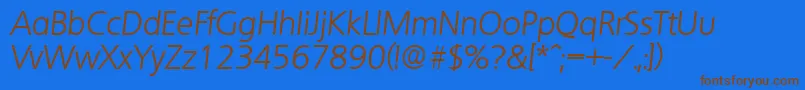 QuebecLightita Font – Brown Fonts on Blue Background
