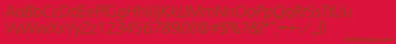 QuebecLightita-fontti – ruskeat fontit punaisella taustalla