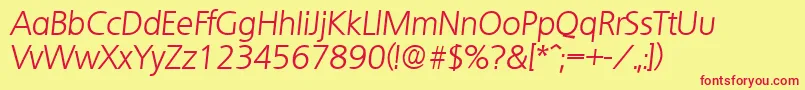 QuebecLightita Font – Red Fonts on Yellow Background