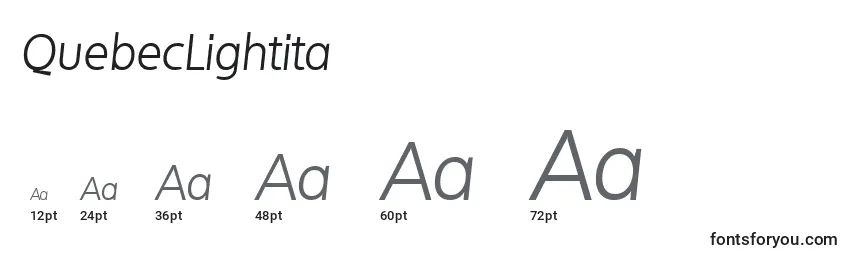 QuebecLightita Font Sizes