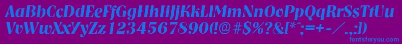 NashvilleserialBolditalic Font – Blue Fonts on Purple Background