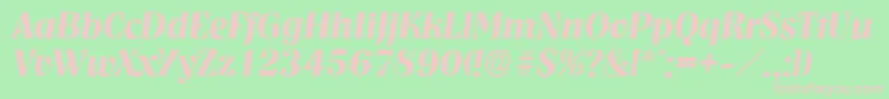 NashvilleserialBolditalic Font – Pink Fonts on Green Background