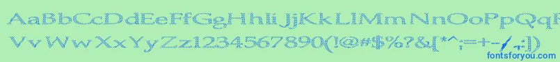 BoldlyGoOut Font – Blue Fonts on Green Background