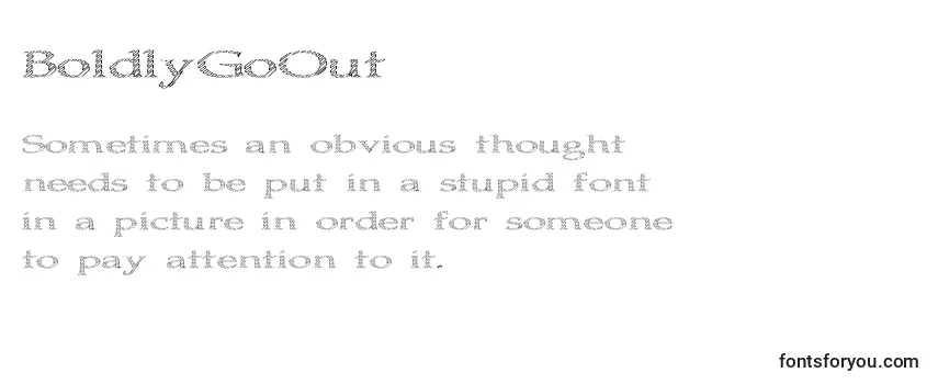 Review of the BoldlyGoOut Font
