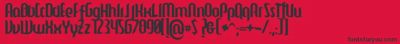 Fonte Mulago – fontes pretas em um fundo vermelho