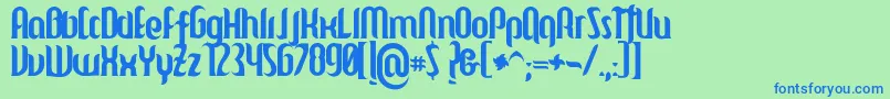 Mulago Font – Blue Fonts on Green Background