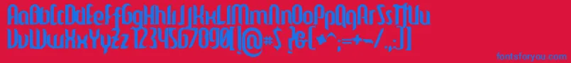 フォントMulago – 赤い背景に青い文字