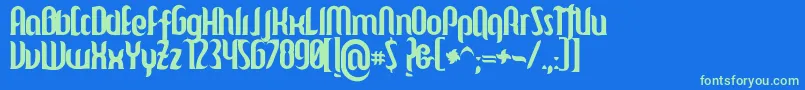 Mulago Font – Green Fonts on Blue Background