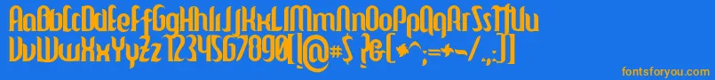 Mulago Font – Orange Fonts on Blue Background