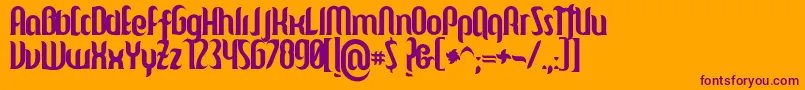 Mulago Font – Purple Fonts on Orange Background