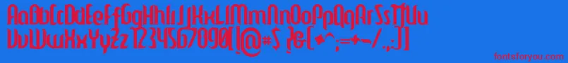 Mulago Font – Red Fonts on Blue Background