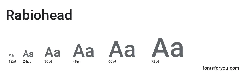 Rabiohead Font Sizes