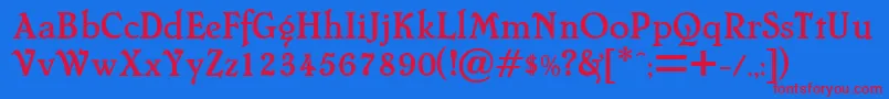 Cheboygan Font – Red Fonts on Blue Background