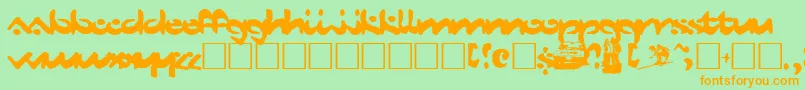 CheDust Font – Orange Fonts on Green Background