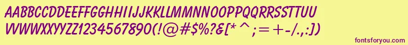 BalloonBoldBt Font – Purple Fonts on Yellow Background