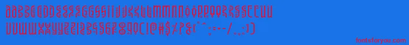 Undergroundroseexpand-Schriftart – Rote Schriften auf blauem Hintergrund