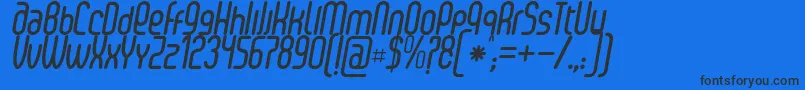 SenziBoldItalic Font – Black Fonts on Blue Background
