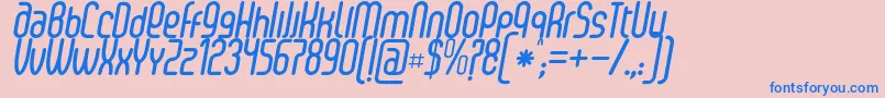 SenziBoldItalic Font – Blue Fonts on Pink Background