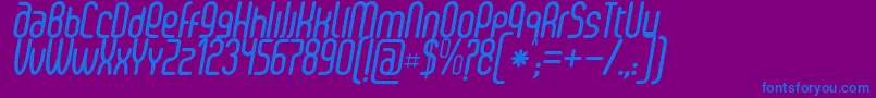 SenziBoldItalic Font – Blue Fonts on Purple Background