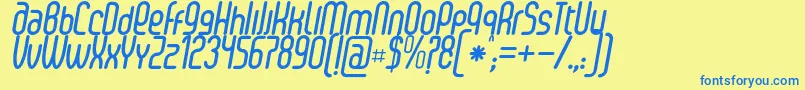 SenziBoldItalic Font – Blue Fonts on Yellow Background