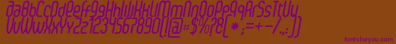 SenziBoldItalic Font – Purple Fonts on Brown Background