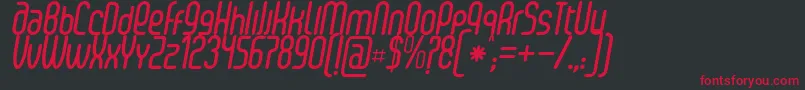 SenziBoldItalic Font – Red Fonts on Black Background