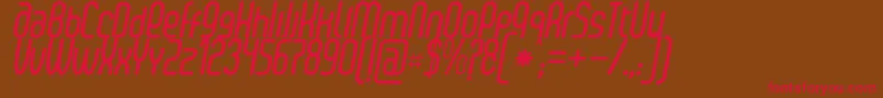 SenziBoldItalic Font – Red Fonts on Brown Background