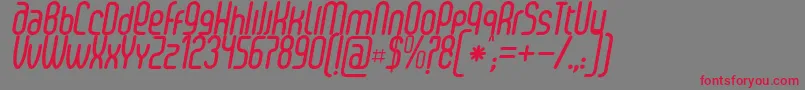 SenziBoldItalic Font – Red Fonts on Gray Background