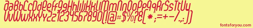 SenziBoldItalic Font – Red Fonts on Yellow Background