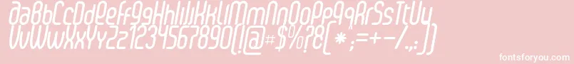 SenziBoldItalic-fontti – valkoiset fontit vaaleanpunaisella taustalla