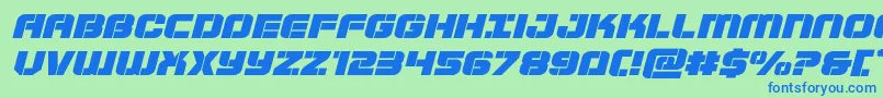 Supersubmarineexpandital Font – Blue Fonts on Green Background