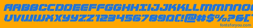 Supersubmarineexpandital Font – Blue Fonts on Orange Background