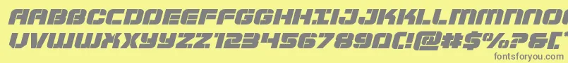 Supersubmarineexpandital Font – Gray Fonts on Yellow Background