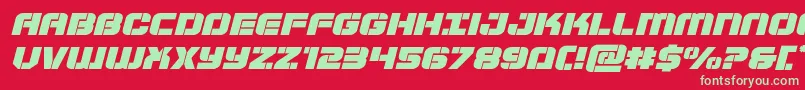 Supersubmarineexpandital Font – Green Fonts on Red Background