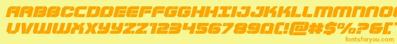 Supersubmarineexpandital Font – Orange Fonts on Yellow Background