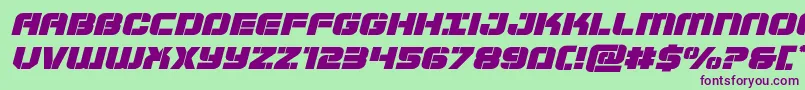 Supersubmarineexpandital Font – Purple Fonts on Green Background