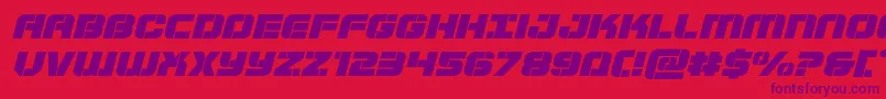 Supersubmarineexpandital Font – Purple Fonts on Red Background