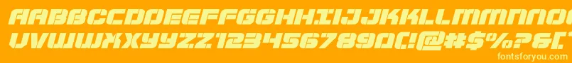 Supersubmarineexpandital Font – Yellow Fonts on Orange Background