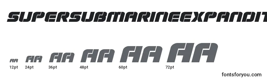 Supersubmarineexpandital Font Sizes