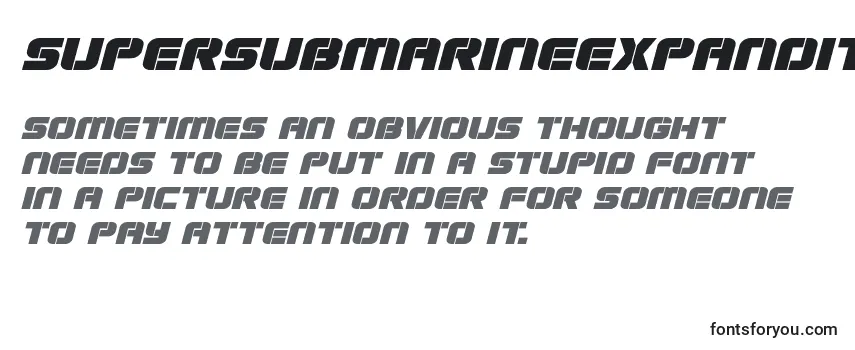 Review of the Supersubmarineexpandital Font