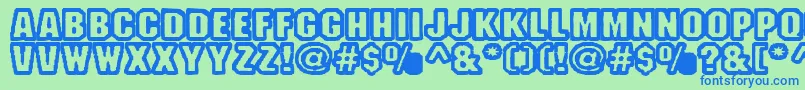 Шрифт Fanao – синие шрифты на зелёном фоне
