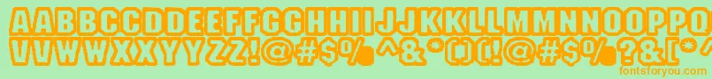 Fanao Font – Orange Fonts on Green Background