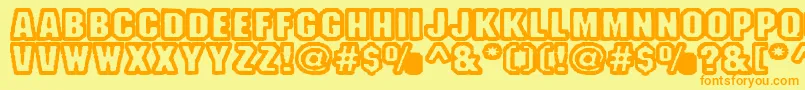 Fanao Font – Orange Fonts on Yellow Background
