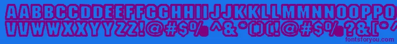 Fanao-Schriftart – Violette Schriften auf blauem Hintergrund