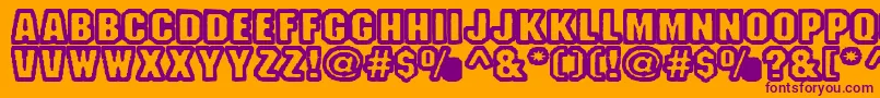フォントFanao – オレンジの背景に紫のフォント