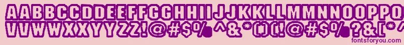 Fanao-Schriftart – Violette Schriften auf rosa Hintergrund