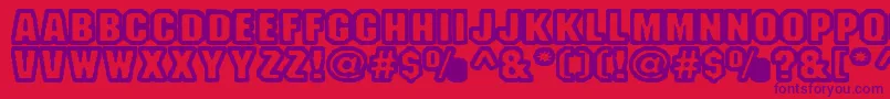 Fanao-Schriftart – Violette Schriften auf rotem Hintergrund
