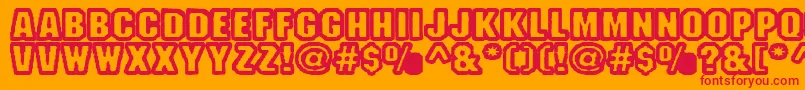 フォントFanao – オレンジの背景に赤い文字