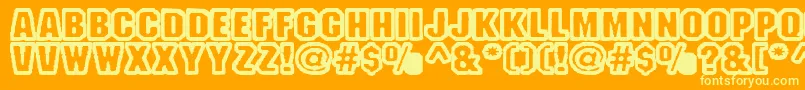 フォントFanao – オレンジの背景に黄色の文字