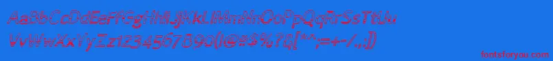 Alum-Schriftart – Rote Schriften auf blauem Hintergrund